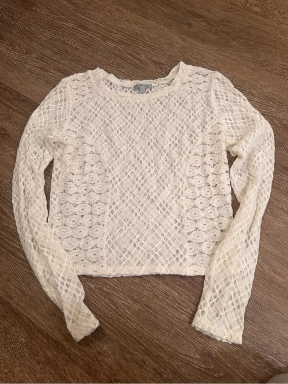 Charlotte‎ Russe White Lace Top size medium Y2K stretch